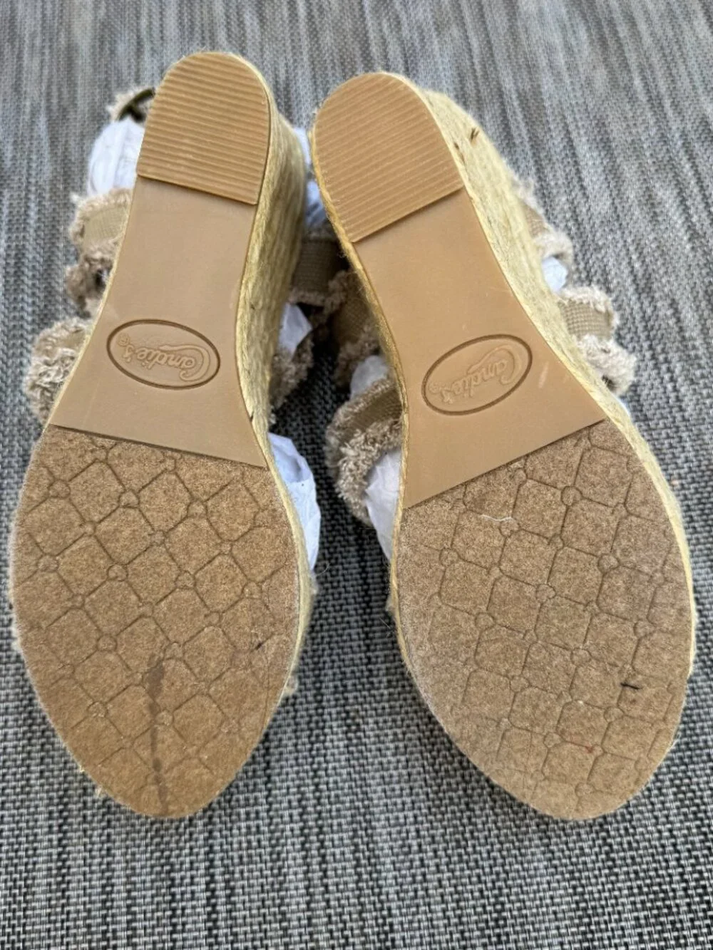 Candies Mimi Espadrille Wedge Sandals Khaki Size 7